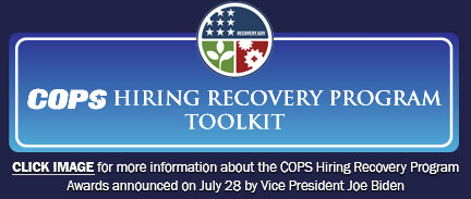 Click image for more information about the COPS Hiring Recovery Program (CHRP) 