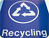 A large recycling sign.