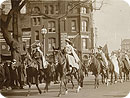 Women on horseback in suffrage parade, Washington, D.C., May 9, 1914. Photo from the Library of Congress.