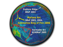 A global view of the Pacific Ring of Fire.