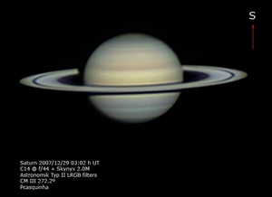 Saturn image taken December 29, 2007 by Paulo Casquinha