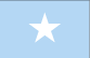 Flag of Somalia is light blue with a large white five-pointed star in the center.