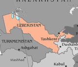 Map of أوزبكستان
