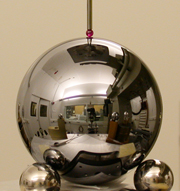 NIST CMM lab reflected in the NIST Mass group silicon sphere