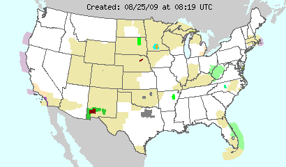 This image displays watches, warnings, statements and advisories issued by the National Weather Service