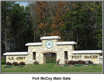 Stone Gates at Fort McCoy Main Gate.  