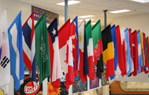 Flag display at Ormond Middle School in Centerville, Virginia