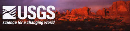 USGS: Science for a Changing World, logo with photo of Grand Canyon