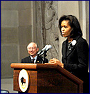 Secretary of the Interior Ken Salazar and First Lady Michelle Obama. [DOI Photo by Tami Heilemann]  