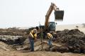 Road crews working on a culvert in Texas