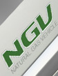 Photo of a close-up of the Natural Gas Vehicle logo on side of car.