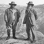 image of Yosemite Valley with Theodore Roosevelt and John Muir