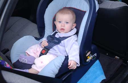 infant in a car seat