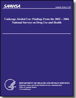 Front Cover of Underage Alcohol Use: Findings From the 2002 - 2006 National Surveys on Drug Use and Health - Click Here to Download PDF