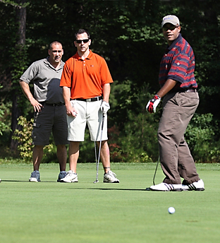 Dozens of WTU Soldiers hit The Courses August 7for rounds of golf and a putting contest hosted by the Francis Scott Key Chapter of the Association of the United States Army.