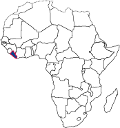 Map of Africa highlighting country location