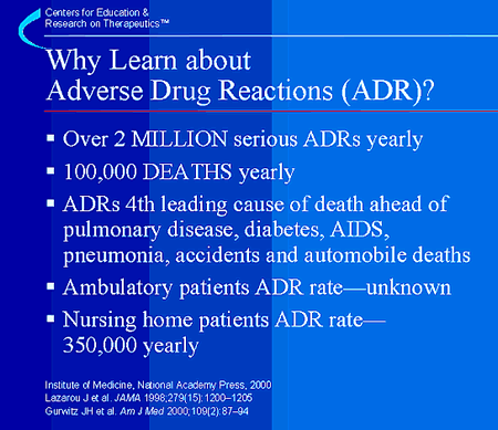 Why Learn about Adverse Drug Reactions (ADR)?