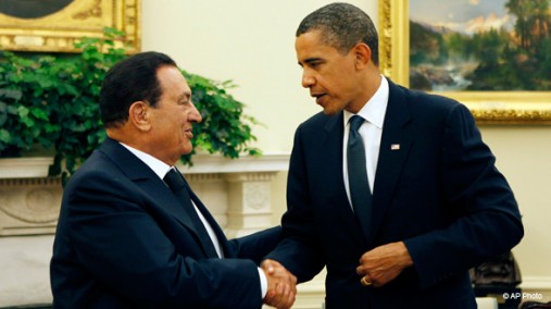 President Obama with President Mubarak at the White House, Washington, DC, Aug. 18, 2009. [AP]