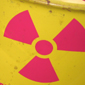 Radiation symbol on side of storage container