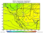 500 mb geopotential height image from the latest RUC model run