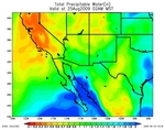 Model precipitable water  image from the latest RUC model run