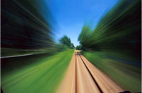 View of rails at high speed