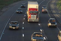 Truck and cars on highway