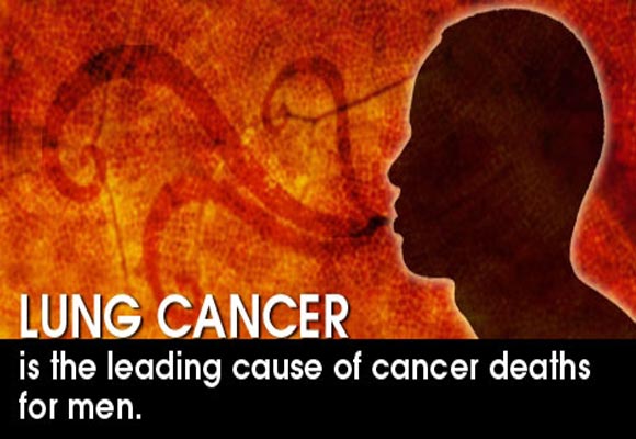 Cover: A man's profile. Text says: Lung cancer is the leading cause of cancer deaths for men.
Inside: Reduce your risk of lung cancer: don’t smoke, avoid secondhand smoke, make your home and workplace safer. Learn more about lung cancer. Link to: http://www.cdc.gov/cancer/lung/.