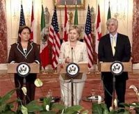 Date: 07/16/2009 Description: Secretary Clinton hosts Mexican Foreign Secretary Patricia Espinosa and Canadian Foreign Minister Lawrence Cannon for a trilateral meeting at the State Department. © State Dept Image