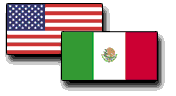 Flags of the United States and Mexico