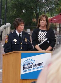 Fairfax County Police Captain Susan Culin with MADD President Laura Dean-Mooney