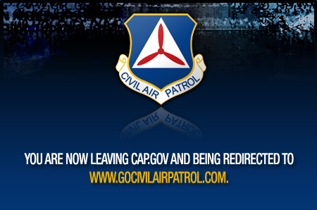You are now leaving cap.gov and being redirected to www.gocivilairpatrol.com.