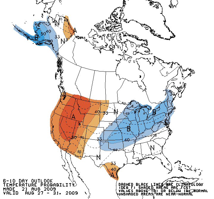 CPC 6 To 10 Day Temperature Outlook