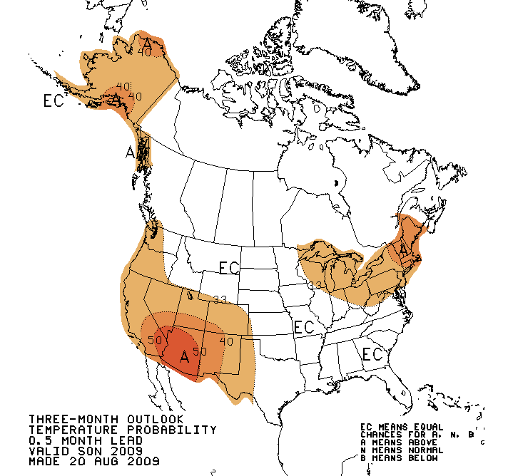 CPC 90 Day Temperature Outlook