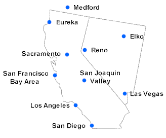 Figure 2 - Map of NWS Forecast Offices in the CNRFC Area of Responsibility