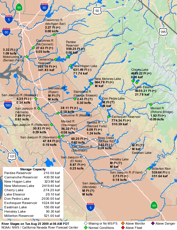 Observed River/Reservoir Map