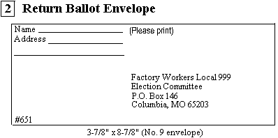 return ballot envelope - regular envelope