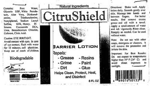 Natural Ingredients CitruShield Barrier Lotion
