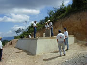 Photo of a community water and sanitation improvement project in progress