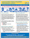 Flyer: Vaccines for Children: Information for Healthcare Providers