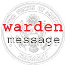 Warden Message August 13 2009