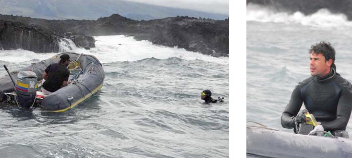 Diving at the site of the fresh lava flow