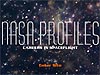 The words NASA Profiles set on a starry space background