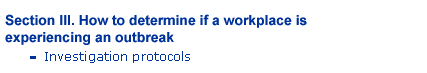 How do I determine if my workplace is experiencing and outbreak? - Investigation protocol