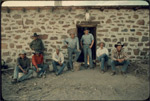 Buckaroos at Cabin [35mm slide]