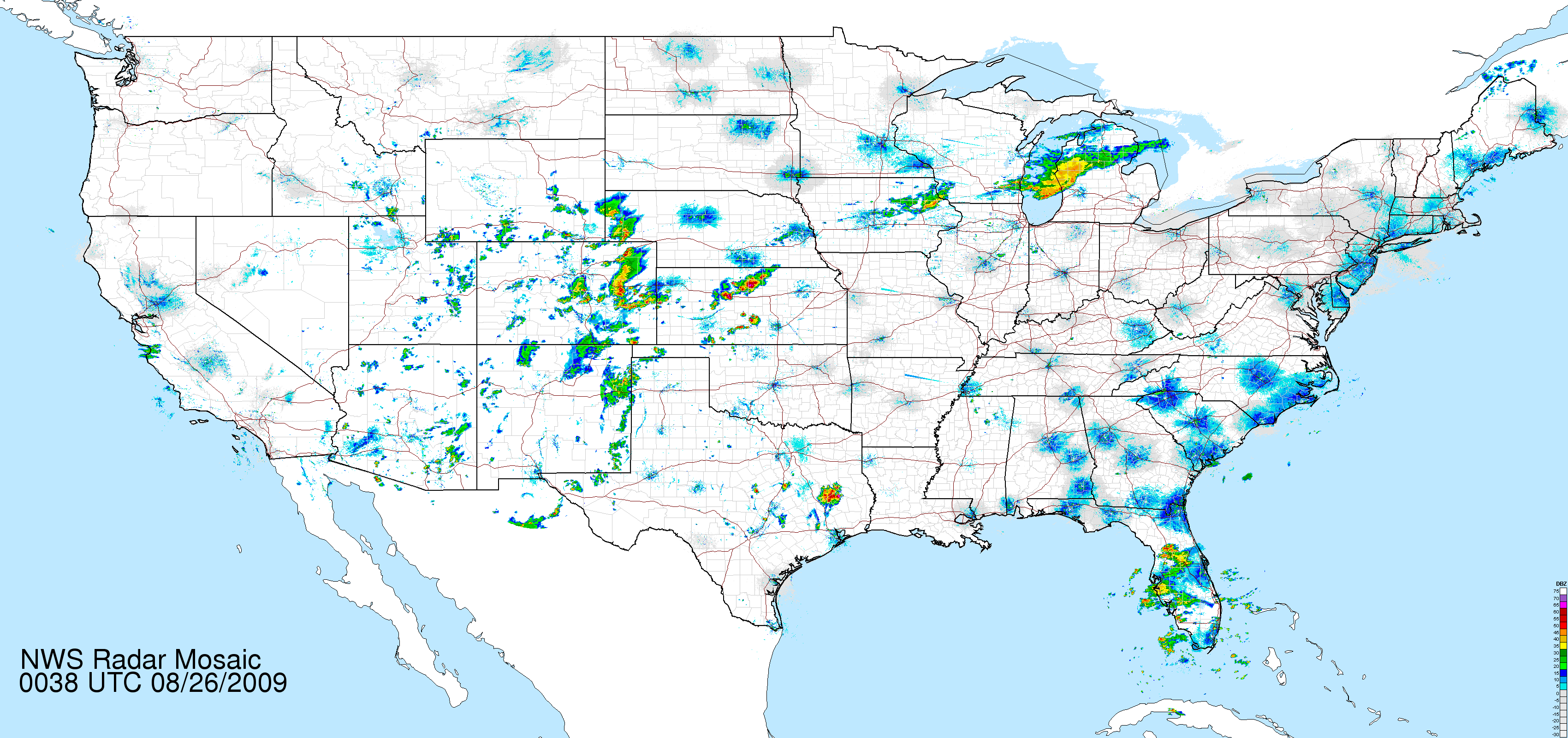 National Mosaic Radar Image: Full Resolution Loop