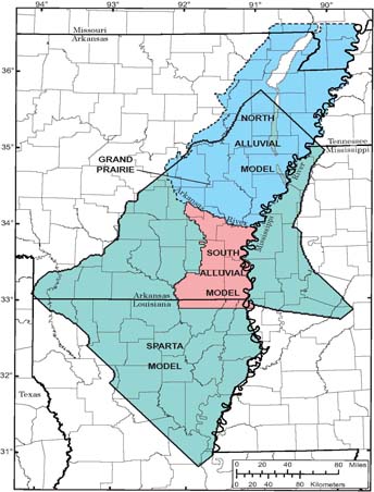 Map showing the South Alluvial Model