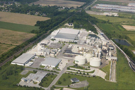 Aerial photo of buildings