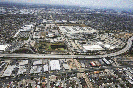 Aerial view of a Municipal Separate Storm Sewer System (MS4)