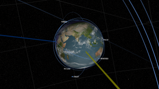 Now we begin to pull out for a wider view of the geospace region...
